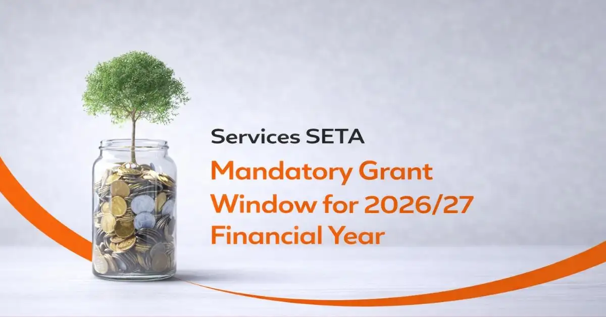Services SETA mandatory grant 2026 submission notice for employer training levy claims